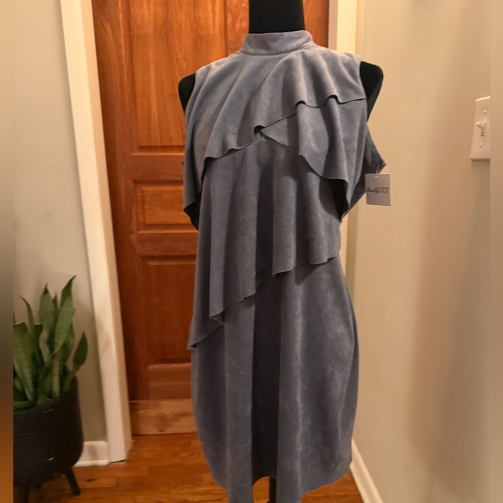 Super Cute Mudpie Faux Suede Dress - Picture 2 of 9